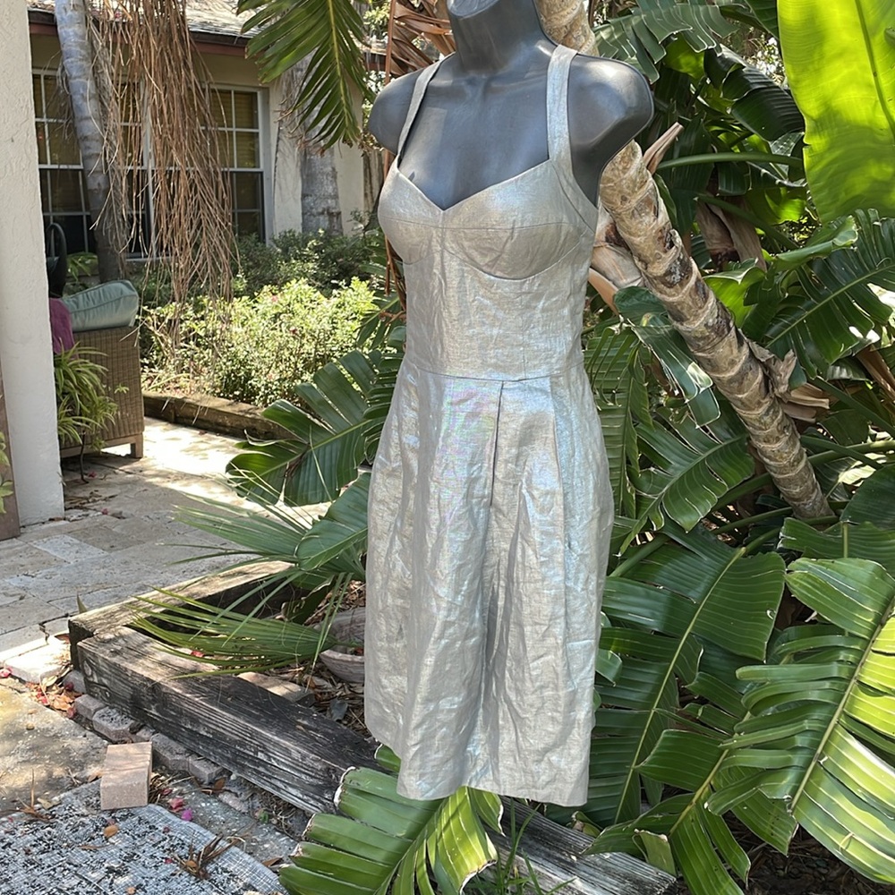 Cynthia Steffe linen silver sundress - Picture 3 of 12